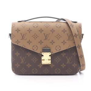 Louis Vuitton Metis Pochette Handbag leather Monogram Reverse brown black